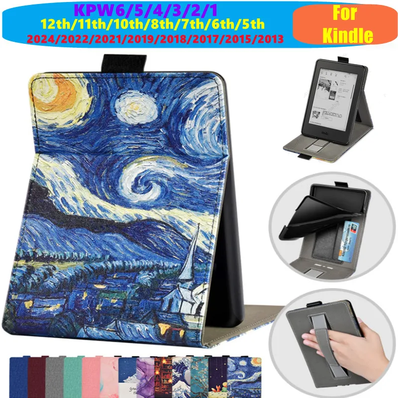 

Чехол для Kindle Paperwhite 12-го поколения, 2024 Signature Edition, 11-й 12, 6,8, 7-дюймовый, 8-й, 6/7/10/11, 6-дюймовый чехол-чехол