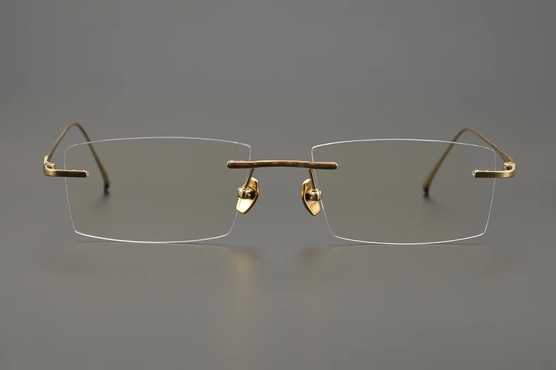 2026 Pure Titanium Ultra-Light Square Rimless Glasses Frame Men Women Fashion Business Rectangle Daily Eyeglasses Eyeware Gafas