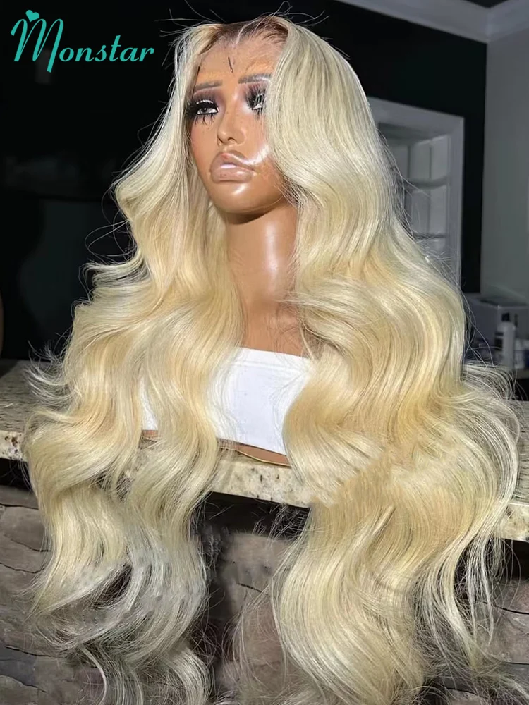 Honey Blonde Ombre 1B 613 Colored Wig 613 Lace Front Human Hair Wig Transparent Body Wave 13x6 Frontal Human Hair Wigs for Women