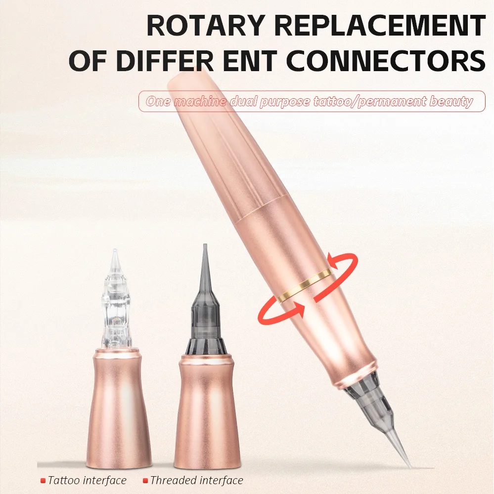 مجموعة آلة الوشم الدوارة ديموغراف ، PMU ، الحاجب ، الشفاه ، المكياج الدائم ، قلم بندقية مع 2 خرطوشة إبرة