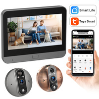 3MP Smart Life Tuya 1080P WiFi Door Bell Eye Battery Powered Peephole PIR 940NM Night Vision Camera Alexa Google Digital Viewer