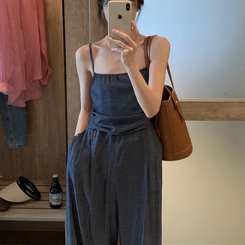 

Women Summer Thin Wide Leg Jumpsuit Overalls Pants 2024 New Arrivals