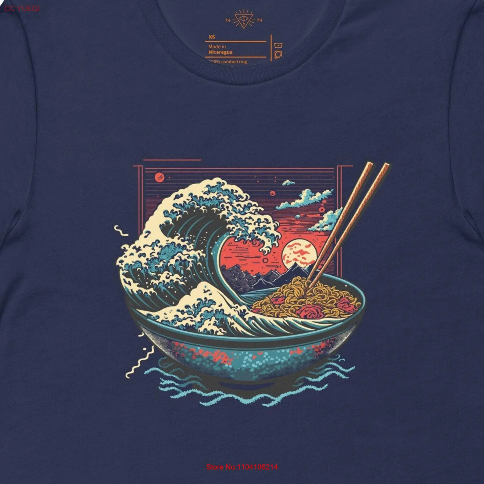 Ramen Bowl Japanese style 16 Bit Gaming Inspired T Shirt long or short sleeves