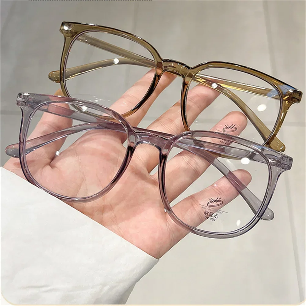 Retro Square Glasses Ultra-light Transparent Frame Eyewear Anti-blue Light Flat Glasses Korean Popular Decoration Eyeglasses