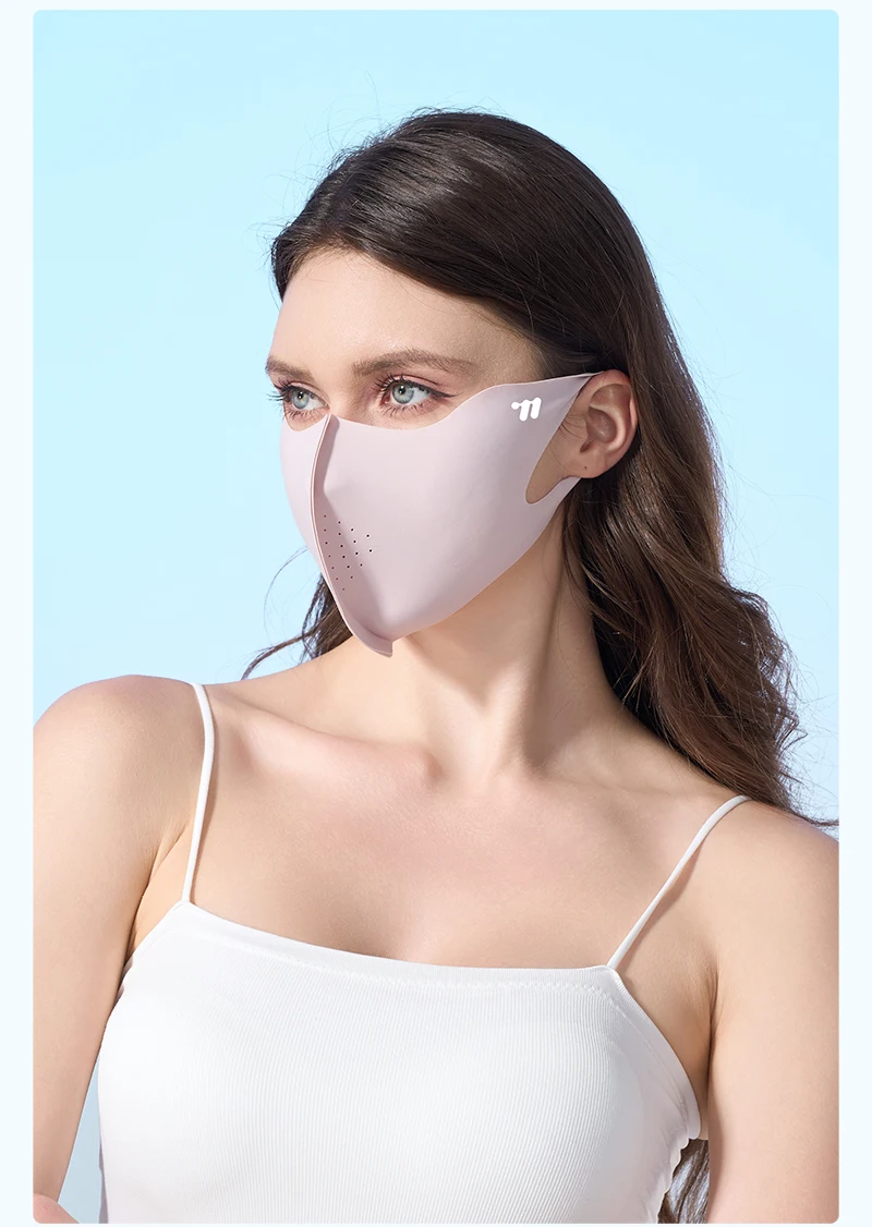 WEST BIKING UPF50+ Eisseide Fahrrad-Gesichtsmaske 3D Nahtlose Atmungsaktive Sonnenschutzmaske für Outdoor-Sportarten – Detail 11