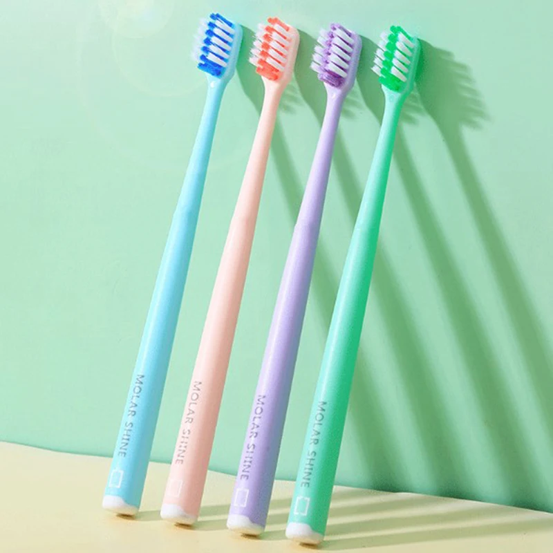 

Three Sided Soft Hair Tooth Toothbrush Ultra Fine Soft Bristle Adult Toothbrush Color Random Oral Care Safety Teeth Brush