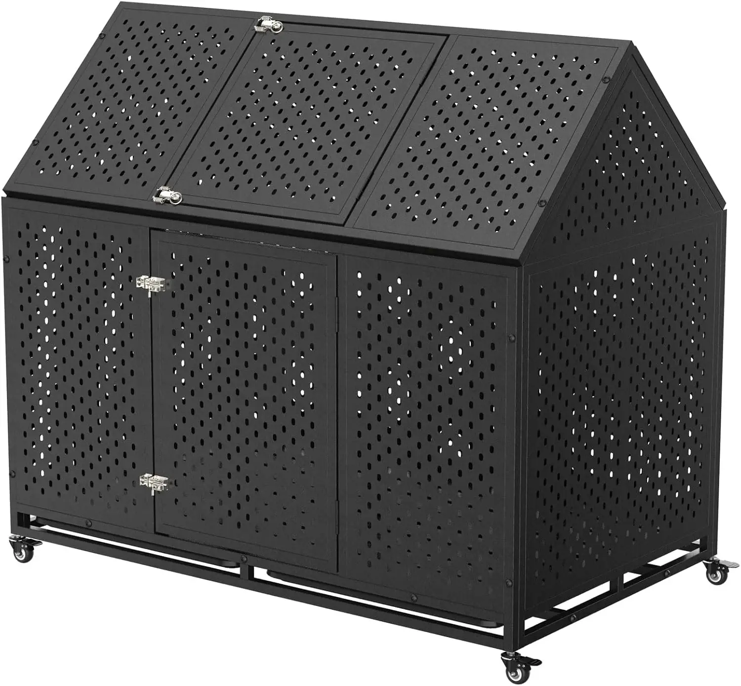 50’’ Heavy Duty Dog Crate for Large to Medium Dogs, High Anxiety Dog Kennel with Pointed Roof, Escape-Proof and Indestructible