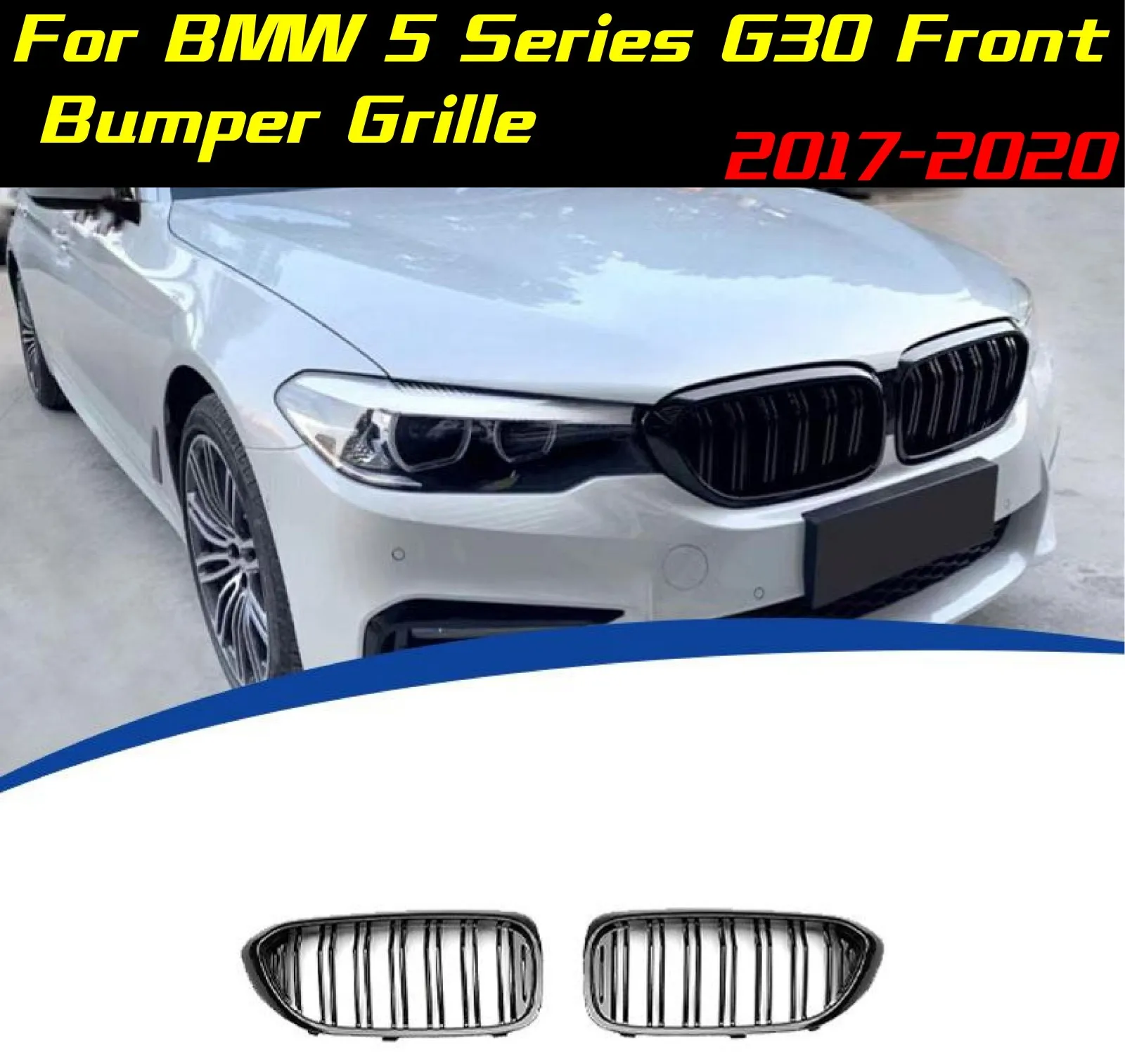 

Front Bumper Grille For BMW 5Series G30 2017-2020 Front Grill Auto Racing Grille Grid Body Kits Exterior modification sports kit