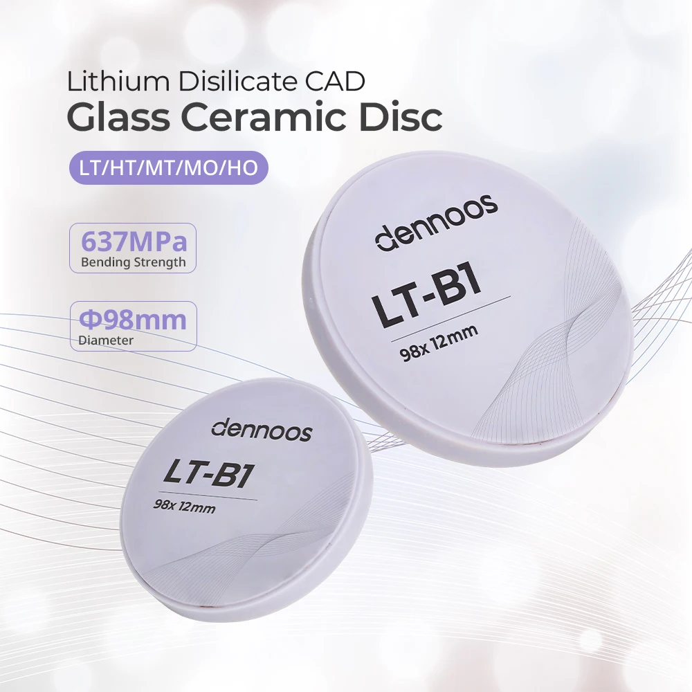 Dental Lithium Disilicate Glass Ceramic Disc Block 10-16mm Dental Lab CAD/CAM for Crowns Veneers Inlays Onlays