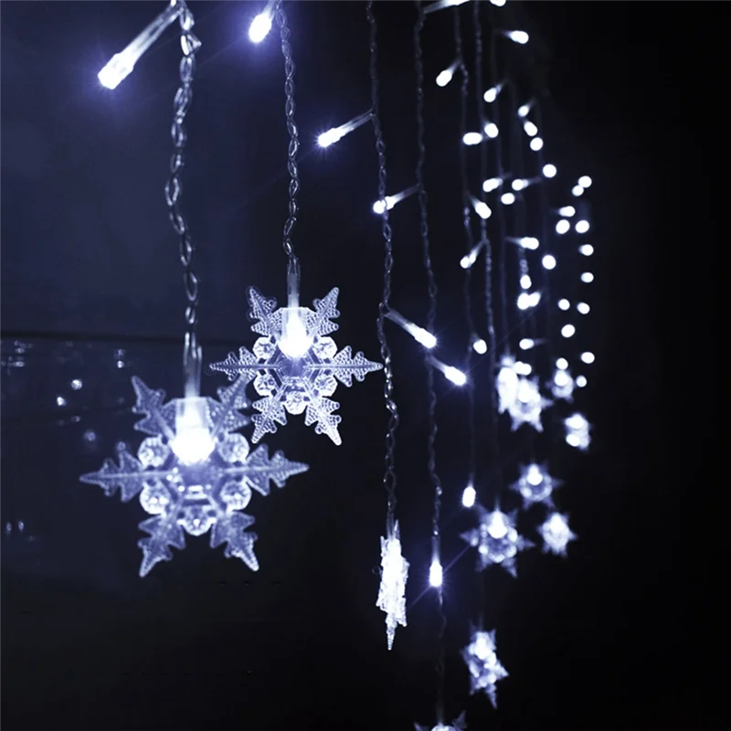 

1 PCS Snow Fairy Garland Decoration LED String Lights For Christmas Halloween New Year Home Decor EU Plug-A