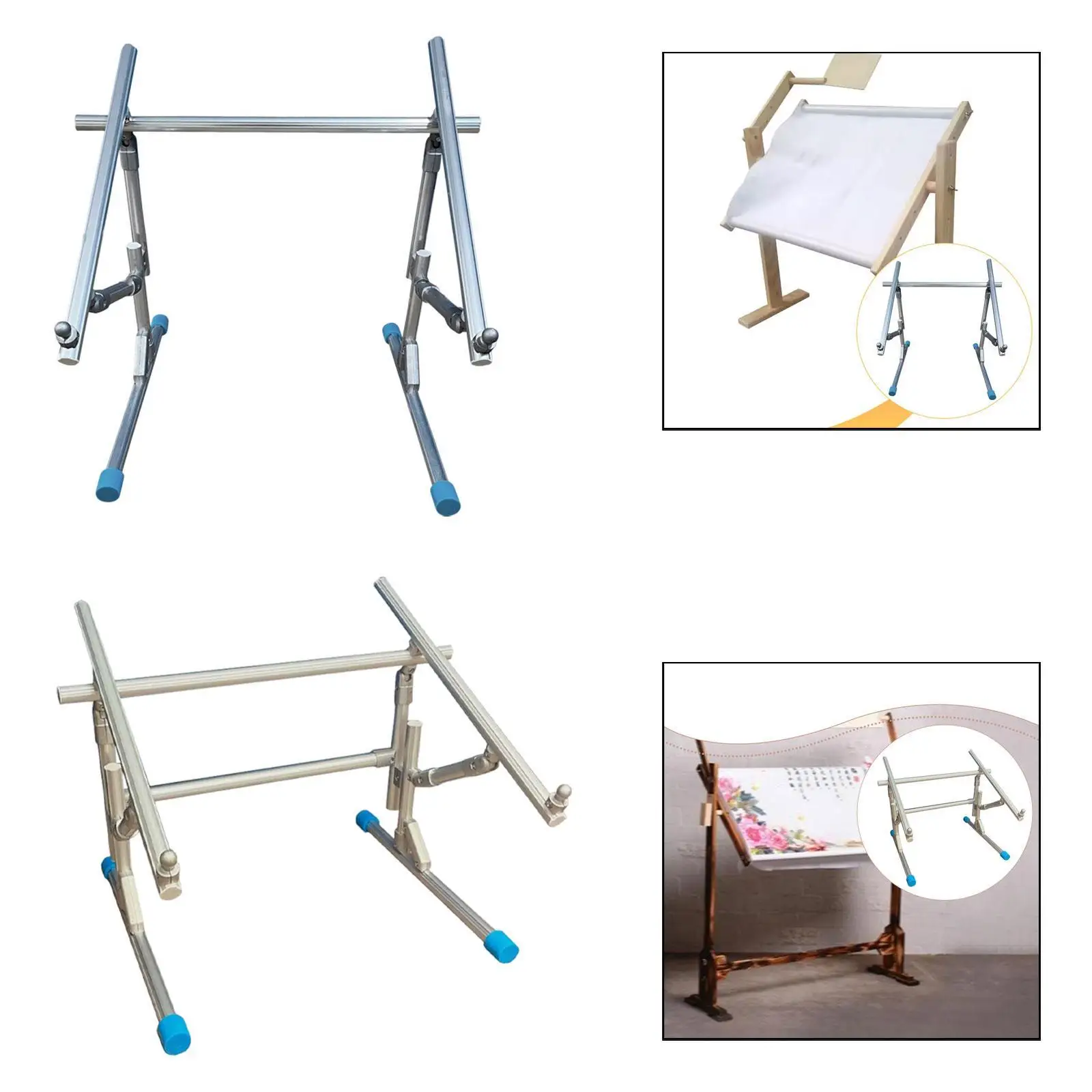 

Professional Embroidery Frame Stand Floor Standing Aluminum Adjustable Rack for Embroidery Kit and Sewing Projects