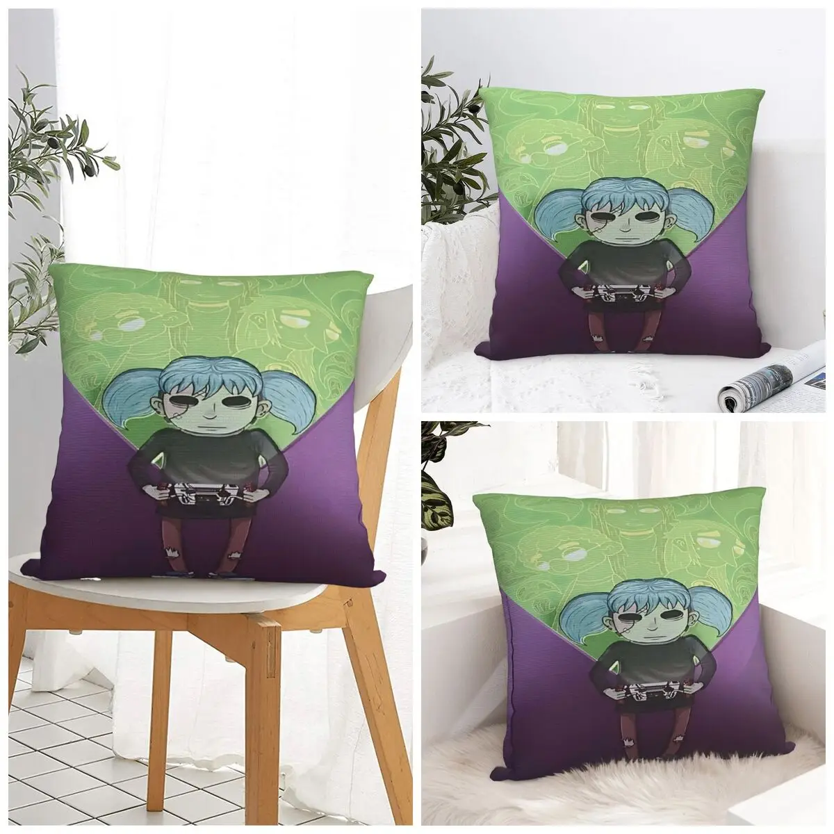 Funda de almohada juego s-sally f-face Terror Adventure funda de almohada de poliéster divertida funda de cojín para oficina coche hogar decorativo