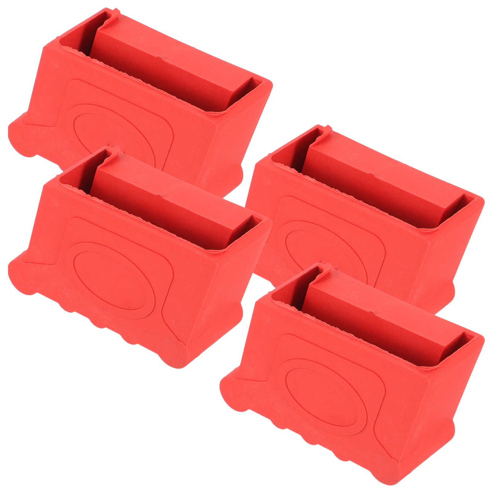 

4pcs Red Non-slip Ladder Feet Covers 30x70mm Replacement Rubber Foot Protectors Durable Construction Accessories