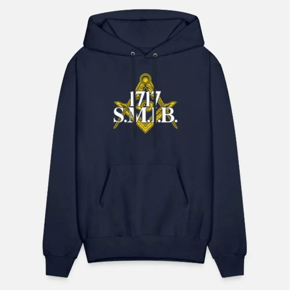 Masonic 1717 SMIB Square & Compasses Symbol Freemason Fraternal Pullover Hoodie 100% Cotton Comfortable Casual Mens Sweatshirts