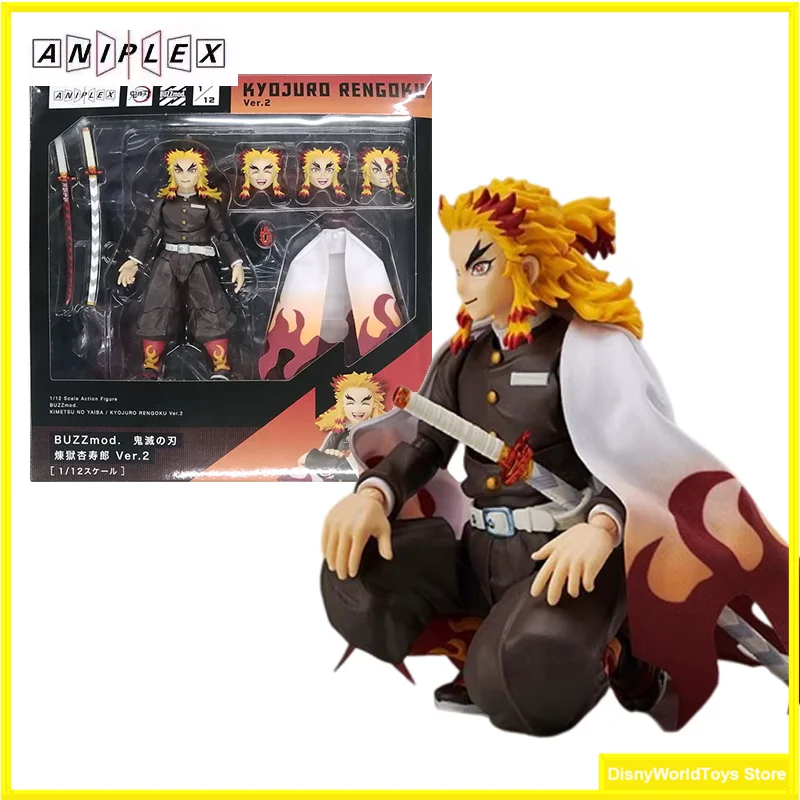 

100% Original ANIPLEX BUZZmod Demon Slayer Kimetsu No Yaiba Kyojuro Rengoku Ver.2 In Stock Anime Collection Figures Model Toys