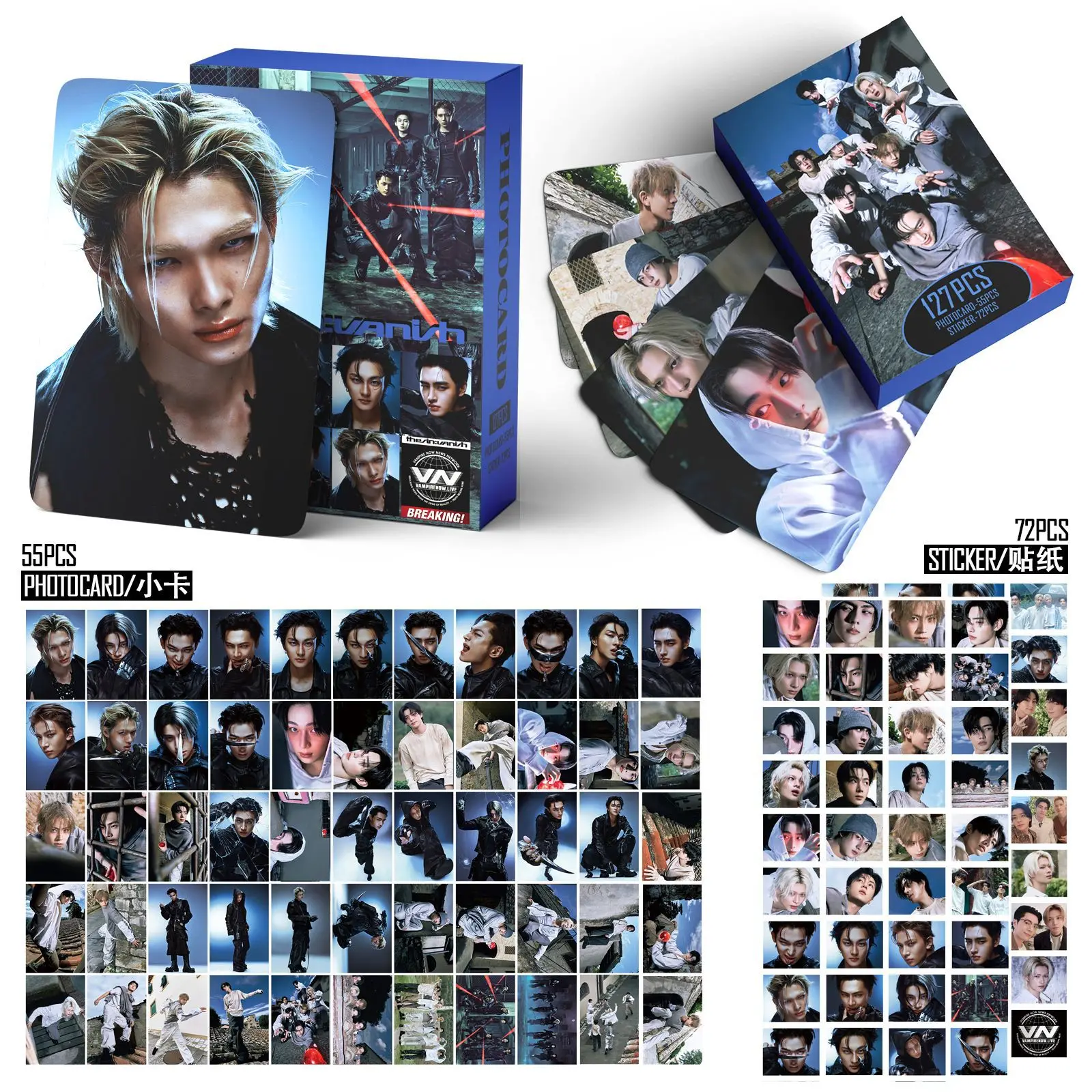 127pcs EN New Album THE SIN : VANISH Photo Card Photocards Stickers Kpop Merch Lomo Cards Set Fans Collection Cards Gifts