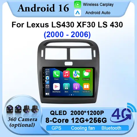 Wireless CarPlay Accessories for Lexus LS430 XF30 LS 430 2000 - 2006 Car Radio Stereo Android Player BT Auto GPS Navi Multimedia