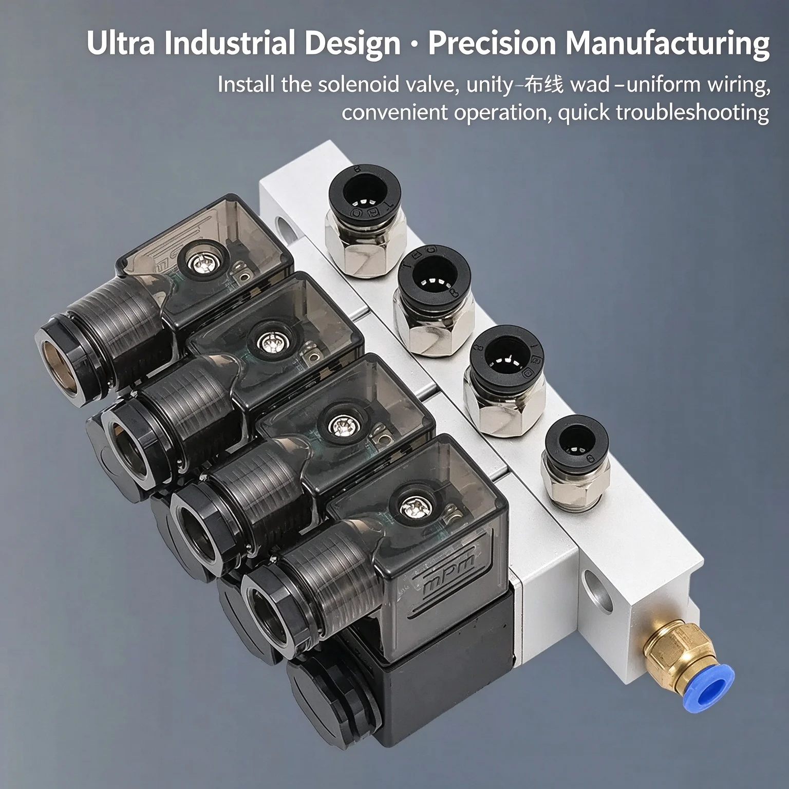 Pneumatic 2/2-way solenoid control valve 2V025-06/08 multi-circuit solenoid valve bank, multi-in multi-out negative pressure