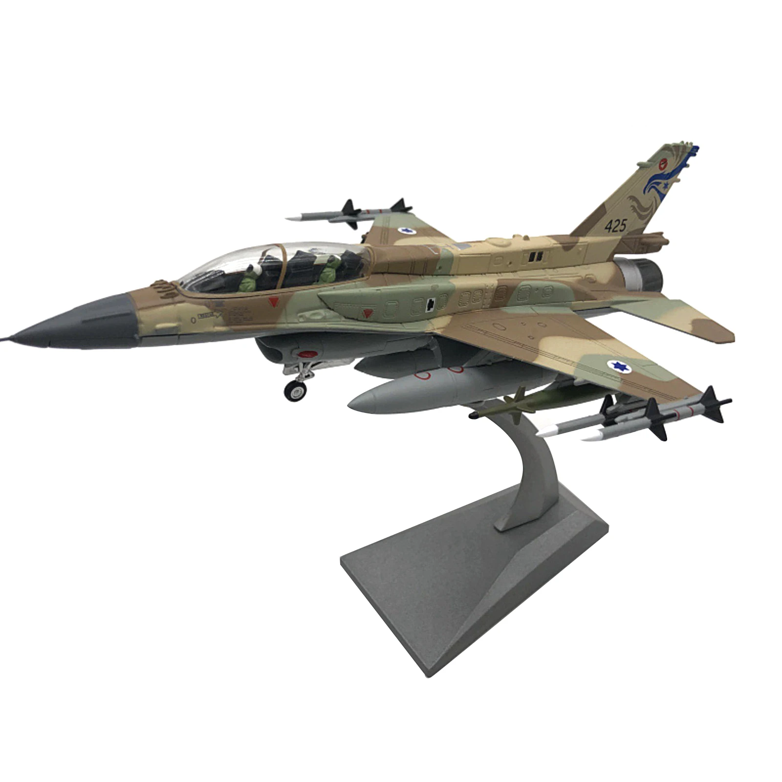 ダイキャストメタル 1/72 スケール イスラエル空軍 F-16I 戦闘機模型 おもちゃ 20.5cm 合金航空機模型 コレクションギフト用