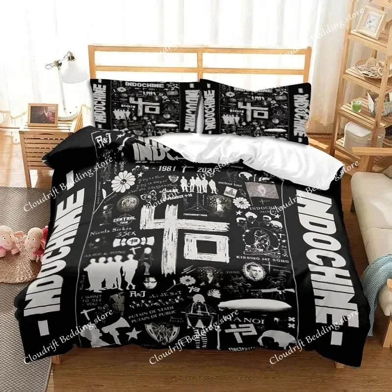 

New Indochine Rock Band Bedding Set,Duvet Cover Comforter Bed Set Quilt Cover Pillowcase,King Queen Twin Size Boys Girls Adults0