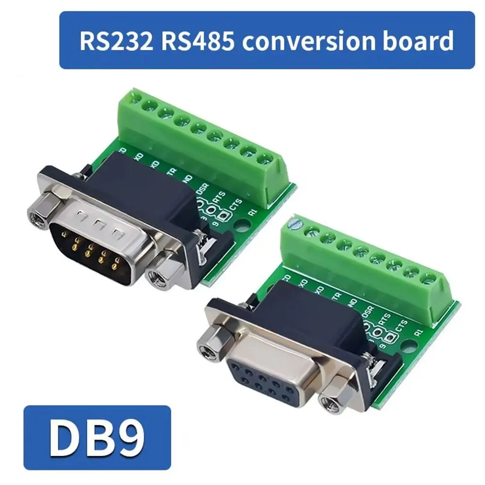 4Pcs Plug Socket RS232 RS485 Conversion Board Solderless Welding Free Male Female Head To Screw Terminals DB9 9-Pin 9-Hole