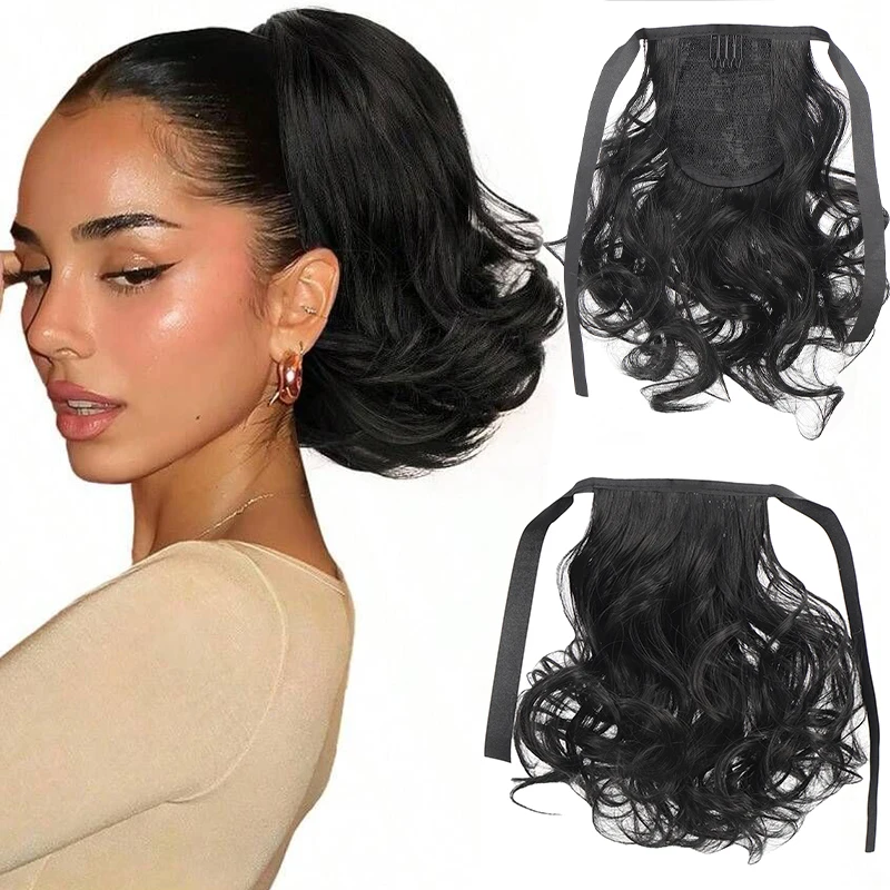 

A short, short ponytail with pear blossom curls and LACES for women