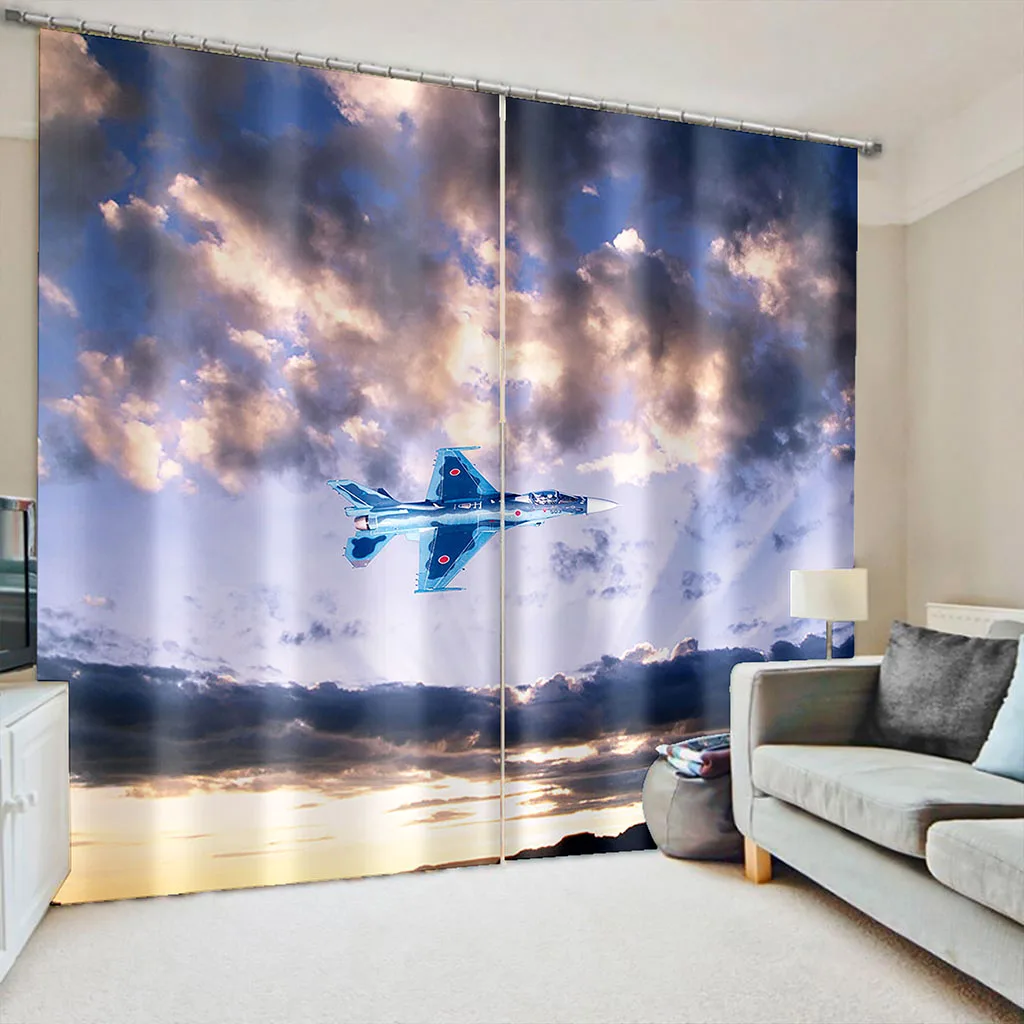 Beautiful Photo Fashion Customized 3D Curtains blue sky fly curtains Decoration curtains