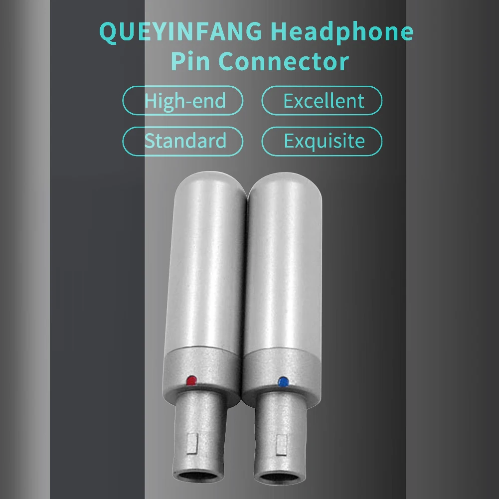 2pcs Audio Connector Aluminum Alloy Earphone Pin Plug Headset Accessories Pin Plug Connectors for Sennheiser Hd800 Hd800s Hd820