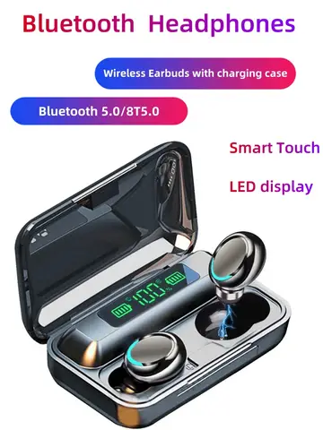 NEW F9 Upgrade TWS Bluetooth Earphones Wireless Headphone 9D Stereo Sports Waterproof Earbuds Headsets With Microphone