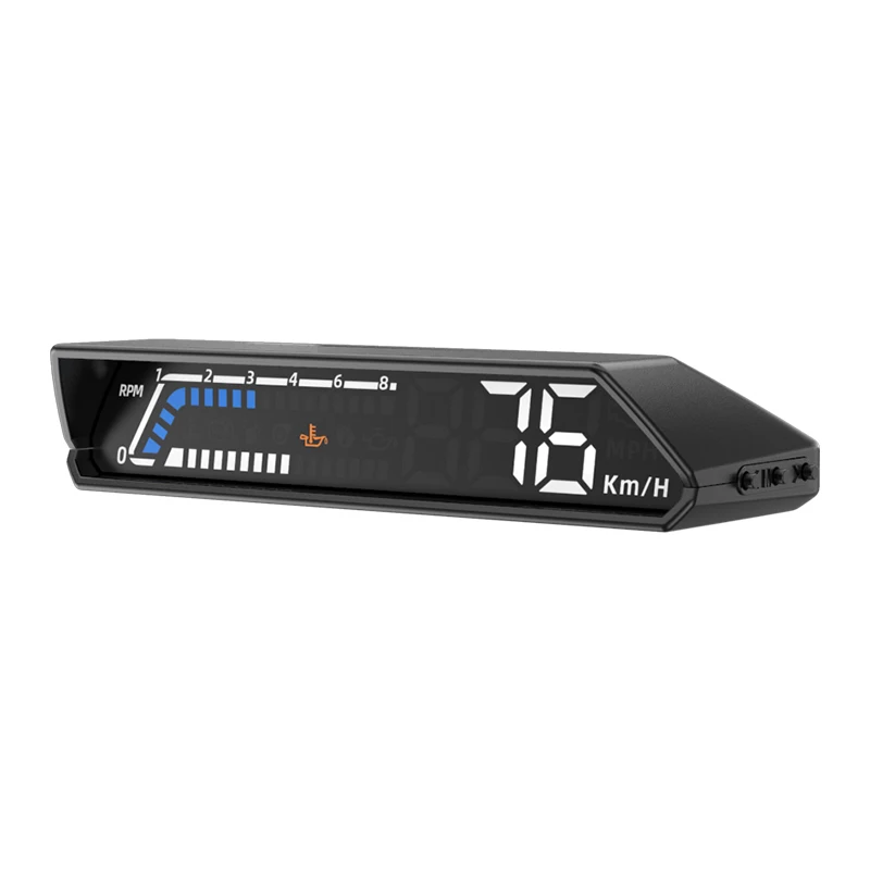 New Car Hud Head-up Display Obd Multi-function Vehicle Instrument Oil Temperature Transmission Monitoring Dual Display Screen