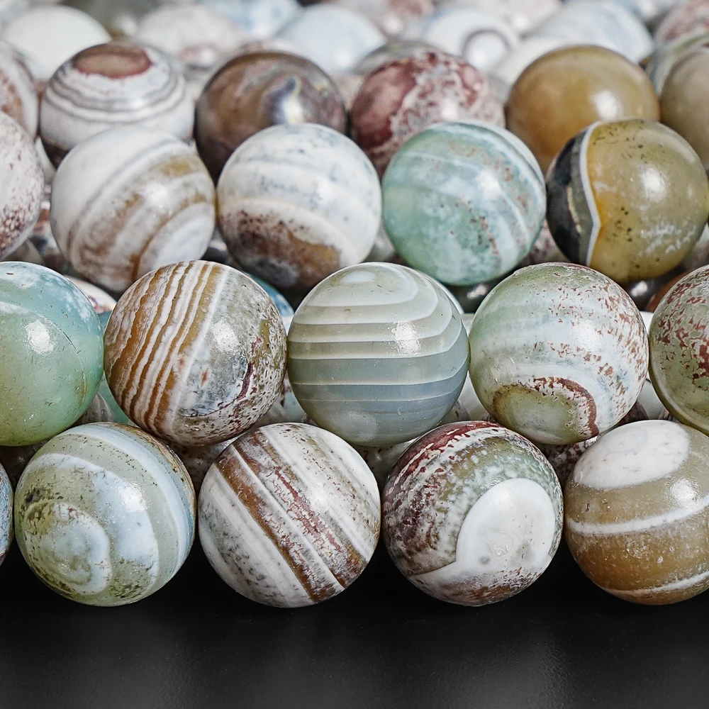 

Natural Multi-Color Magic Agate Beads 14mm Round Loose Beads Color Change in Water for DIY Jewelry Making Bracelet Necklace