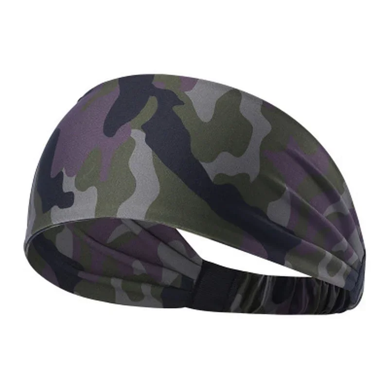 1PC Sporthoofdband Camo Print Zweetband Antislip Yoga Hardlopen Fietsen Fitness Haarband voor Heren Dames Fietsen Wandelen Tennis