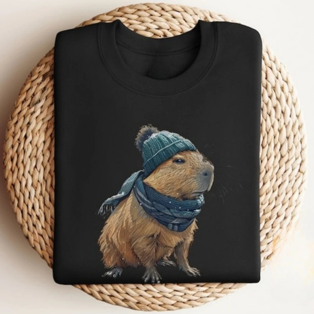 كابيبارا تي شيرت جرافيك كابيبارا Crewneck مضحك كابيبارا بلايز للجنسين النساء الرجال تي شيرت الشارع الشهير جديد وصول الجمالية تيز #2