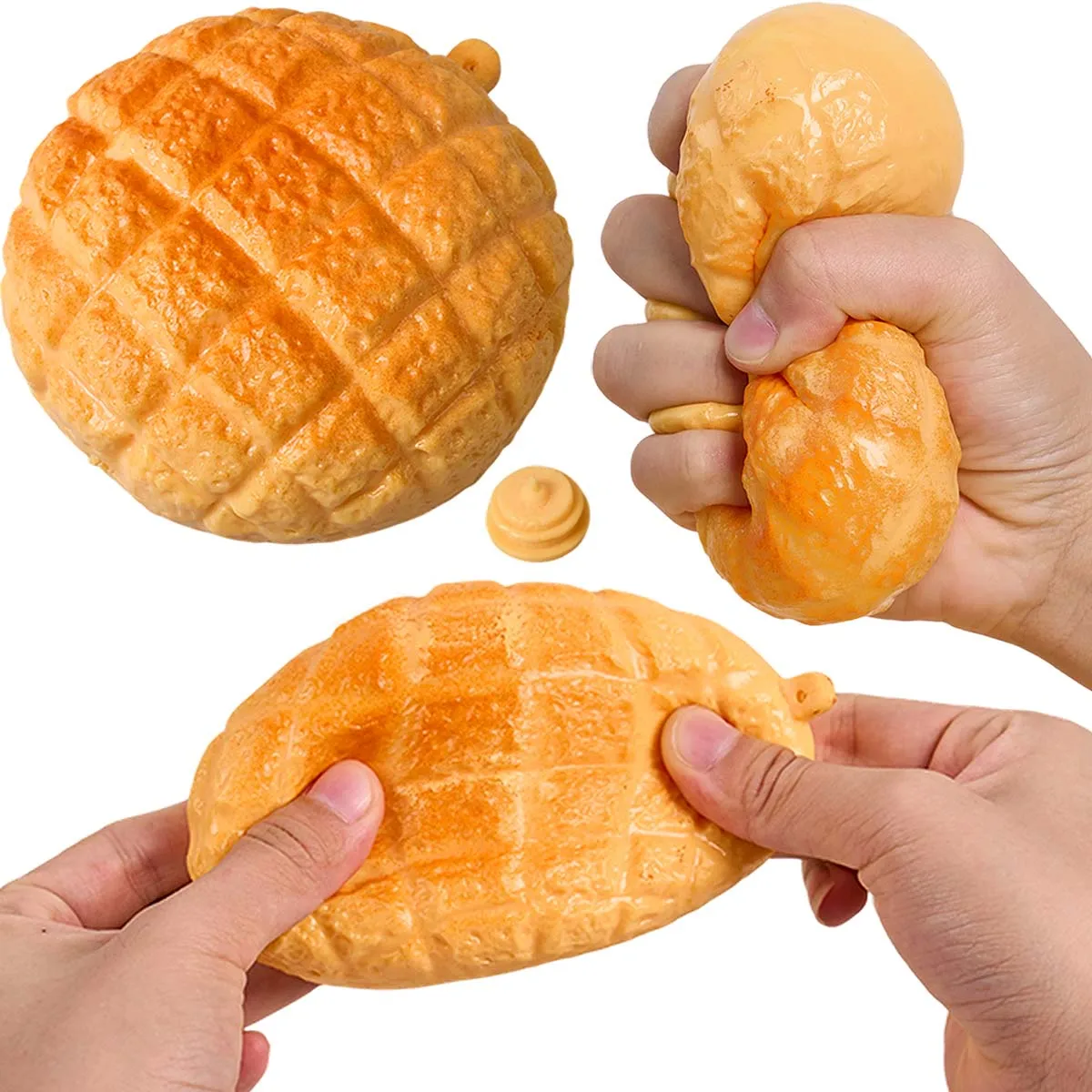 Simulation Pineapple Bun TPR Empty Ball Skin DIY Handmade Squishy Shell Slowrebound Squeeze Fidget Toy for Craft Making Accessor
