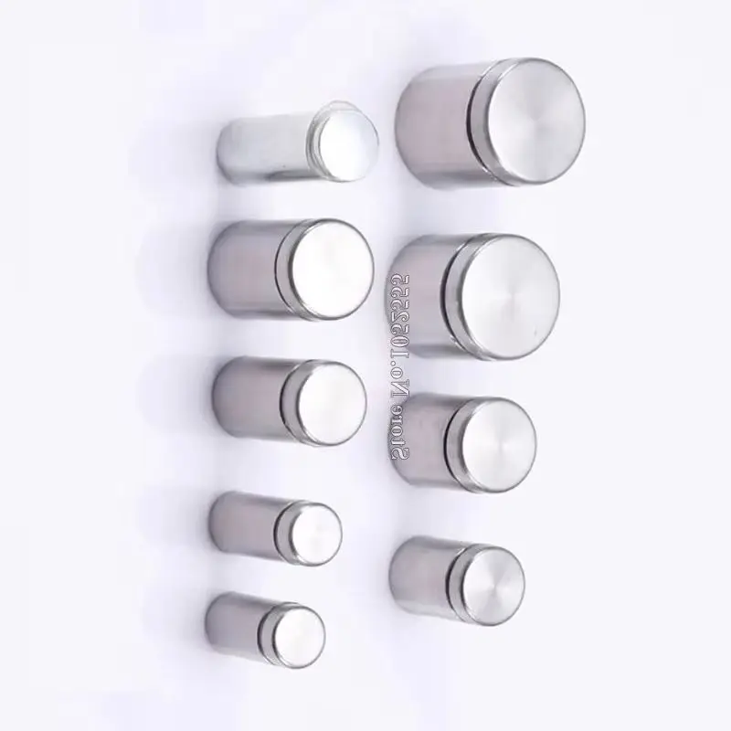 Courier 200PCS Stainless Steel Hollow Advertisement Nails Screws Bolts and Nuts Kit Glass Standoff Pins Brushed Finished
