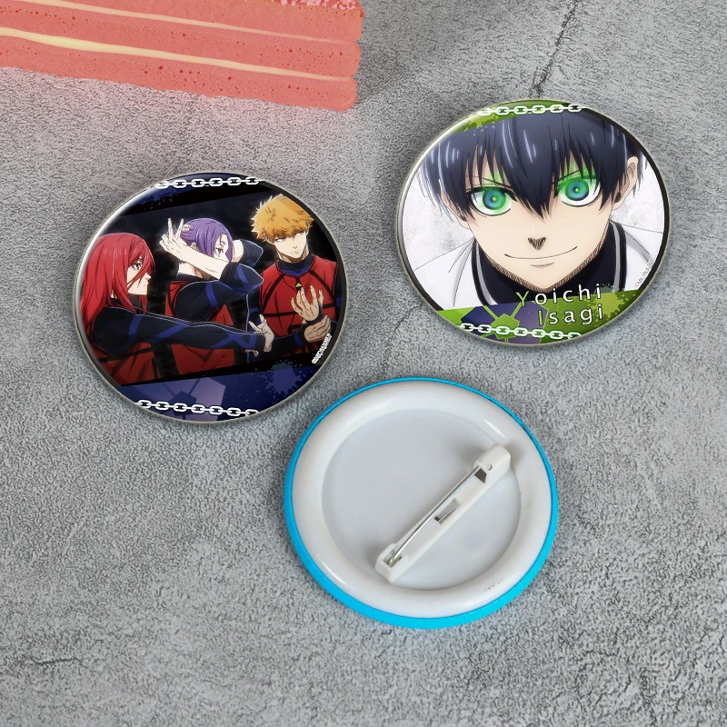 Blue Lock HD Print spilla Anime Badge Cartoon FigureHyoma Chigirl Seishiro Nagi Round Display spille spilla regalo gioielli