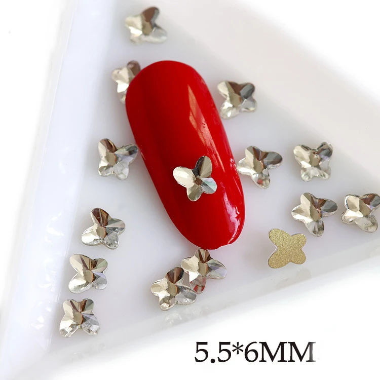 100ชิ้น/ล็อตคริสตัล3D Rhinestones แบน Shiny หินเล็บตกแต่งเล็บชิ้นส่วนอัญมณีเล็บคริสตัล Strass อุปกรณ์เสริม