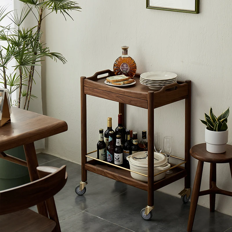 

Nordic solid wood edge few wheeled trolley