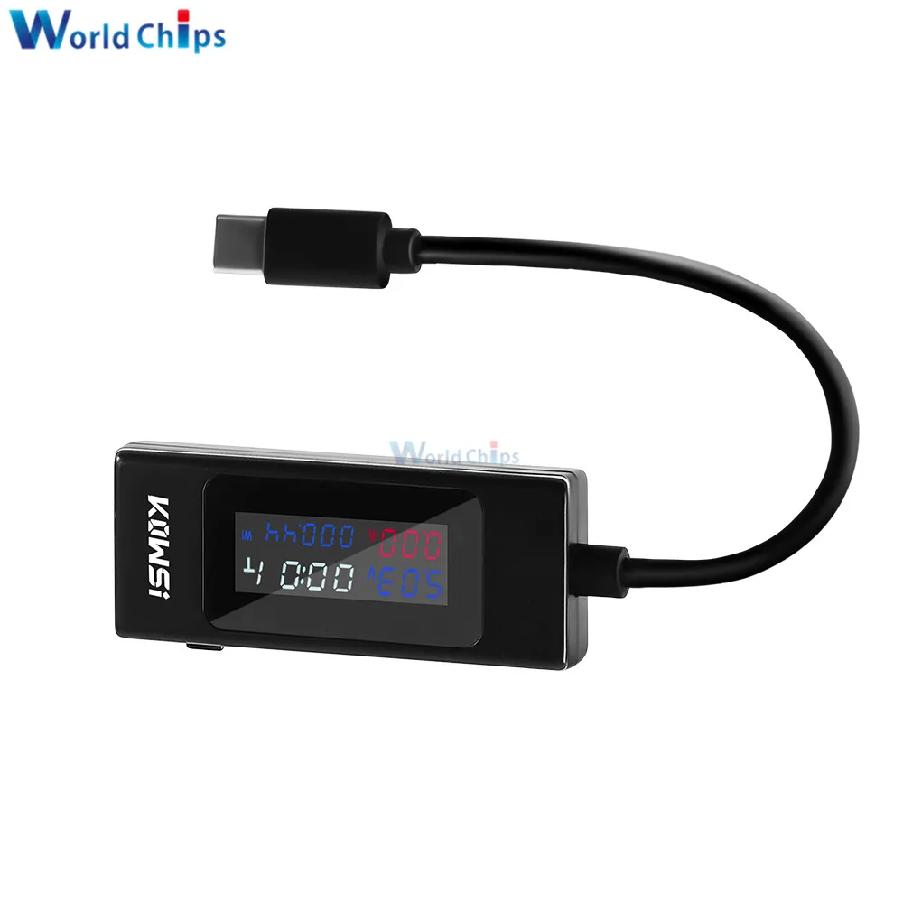 4-30V 0-6.5A Type-C Color Screen USB Current Voltage Tester Multimeter Bidirectional Tester LCD Charging Capacity Meter Tester