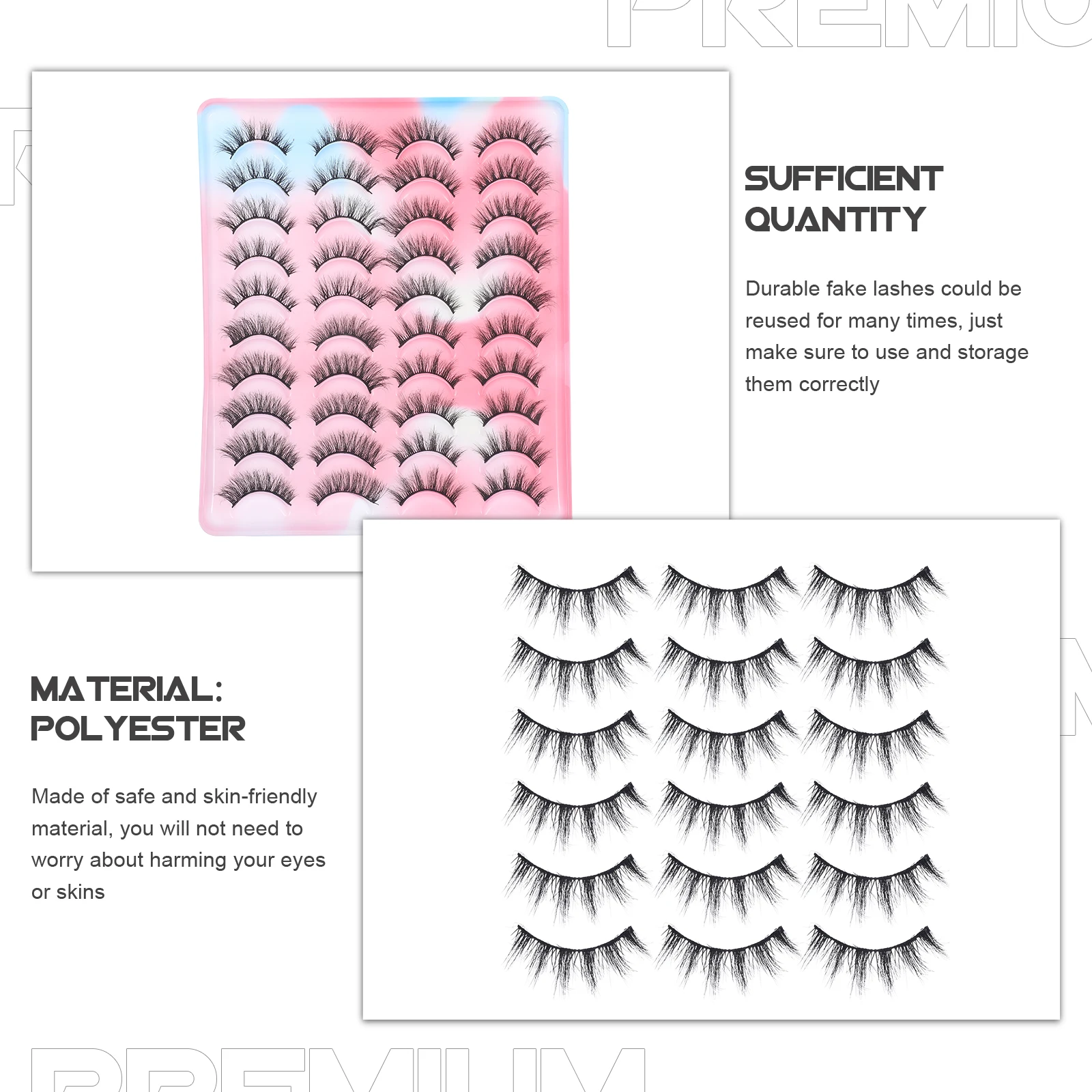 

Fake Eyelash Strip Bulk Lashes Reusable False Eyelashes Makeup Denser Curling Eye Lash Strip Bulk Lashes