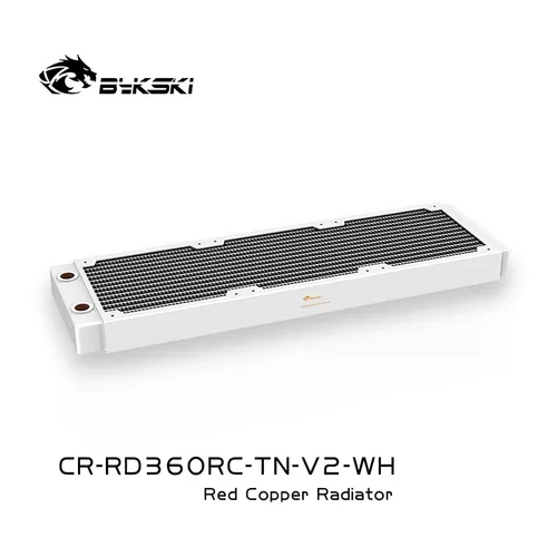 Imagen 2 del producto Bykski 120/360/240/480mm radiador de cobre para refrigeración de PC 30mm de espesor G1/4 ''rosca 12cm ventilador enfriador de agua disipador de calor blanco