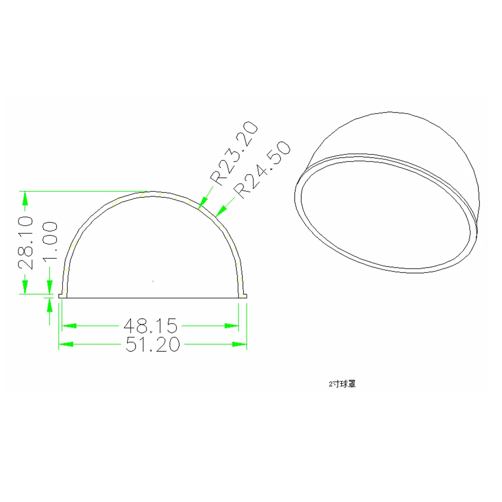 2 inch Acrylic Dome CCTV Dome Cover For Security Camera Clear Dome PC material indoor and outdoor