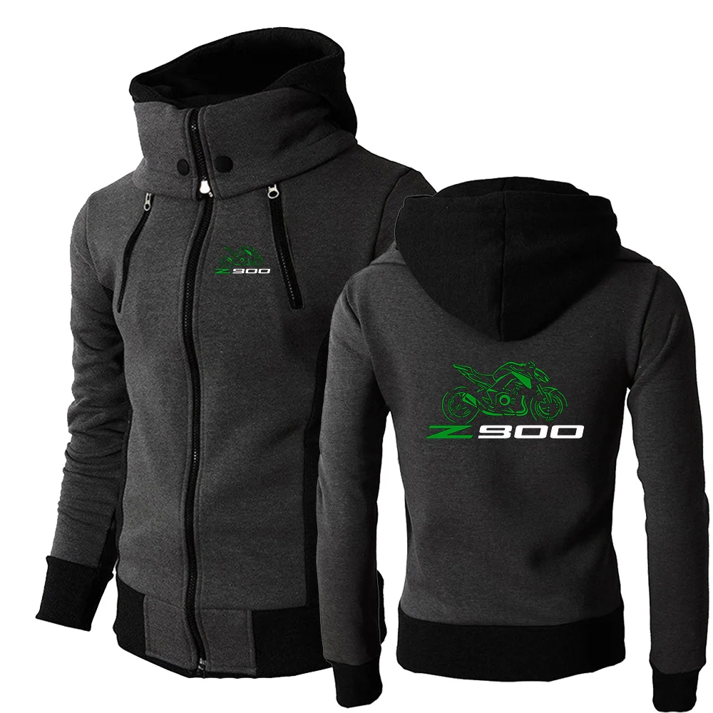 Motorcycle Z 900 Logo Print 2026 Drawstring Hoodies Spring And Autumn Men's Best Seller Stand Collar Full Zipper Hooded Coat