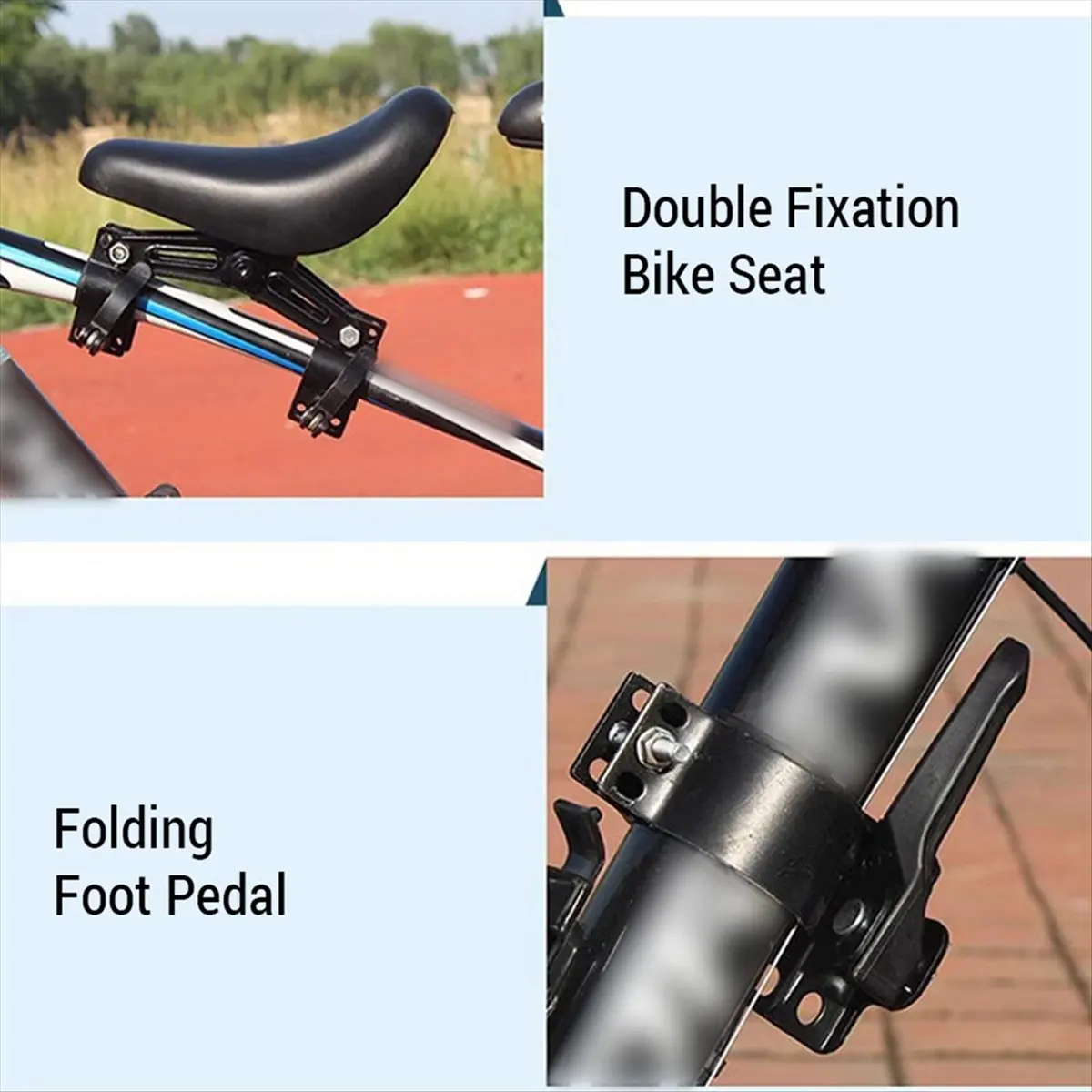 

AD10 Front Mounted Bicycle Seats with Handlebars and Foot Pedals for Kids Children Baby Safety Bike Seat Kits