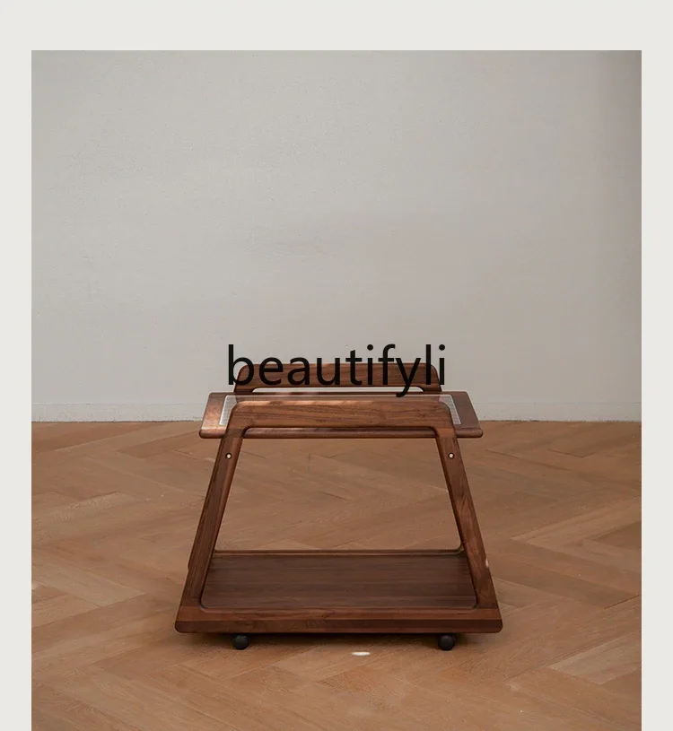 

Leisurely trolley, all solid wood edge sofa, coffee table storage, mobile storage dining table, living room6239