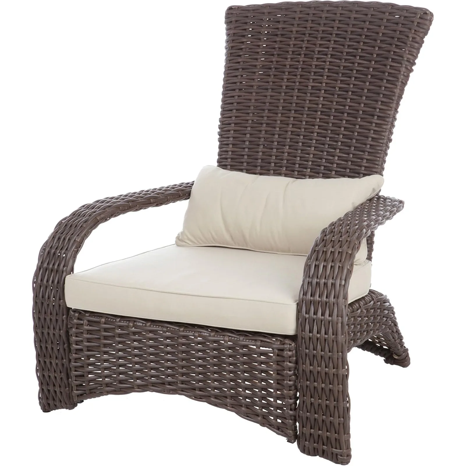 US 62172 Deluxe Coconino Wicker Lounge Chair All Weather Wicker Armchair Lightweight Durable Adirondack Style Includes 3