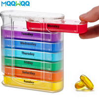 Weekly Pill Organizer 7 Day 4 Times a Day, Large Pill Box with Drawer Designed, Daily Pill Organizer, Vitamins and Fish Oils