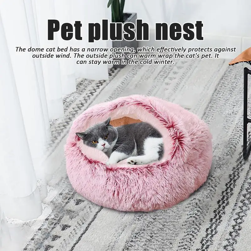 Small Dog Bed Pet Beds Cat Beds Soft Plush Cat House Bed for Dog with Slip Resistant Bottom Cat Cave Bed Machine Washable Pet