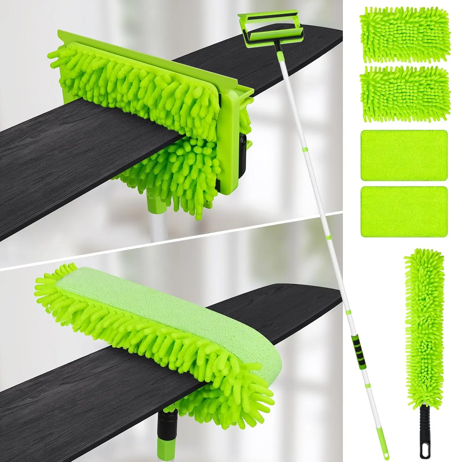 

Ceiling Fan Cleaner Duster with 75'' Extension Pole, Flexible High Ceiling Fan Blades Cleaning Tool