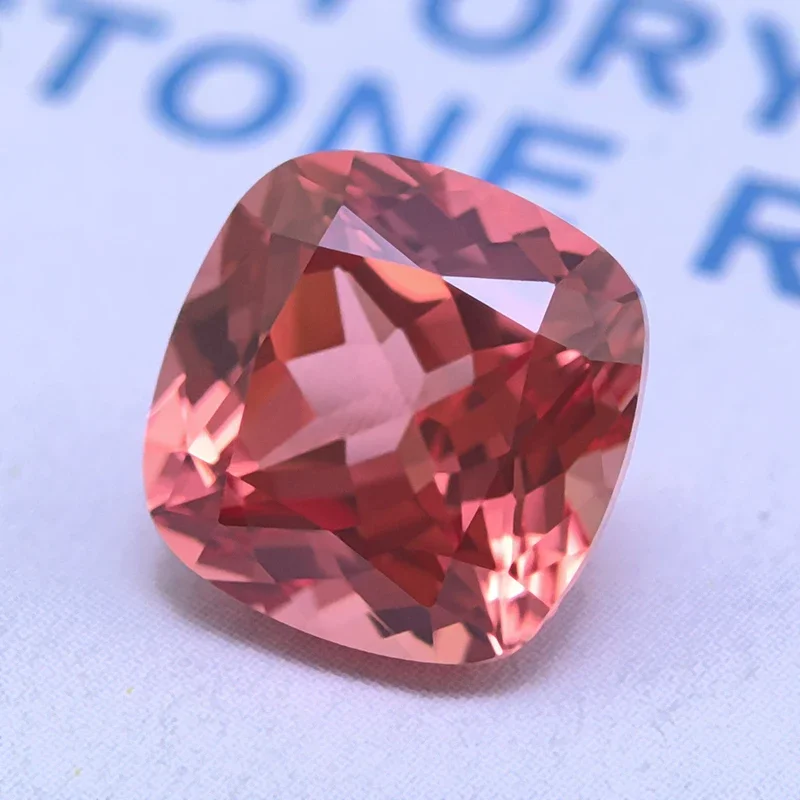 Lab Grown Padparadscha Fire Lotus Colour Square Cushion VVS1 Charms Beads Diy Jewelry Making Material Selectable AGL Certificate